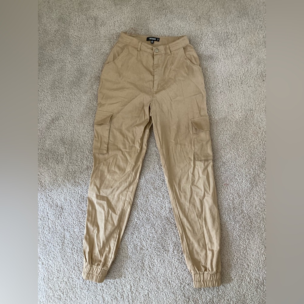 Missguided Khaki Cargo Joggers Size 2